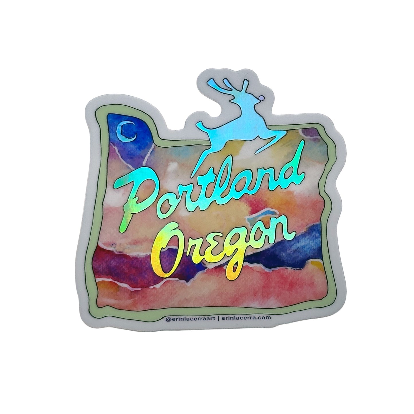 Portland White Stag - Foil Sticker