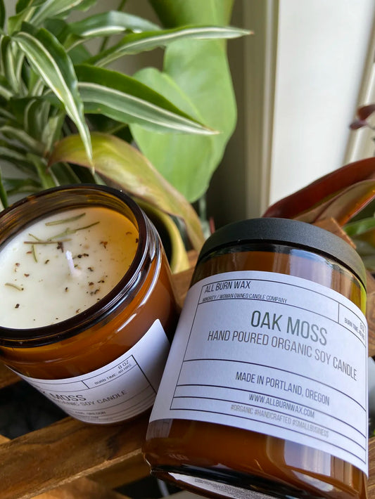 Oak Moss 8oz Candle by All Burn Wax