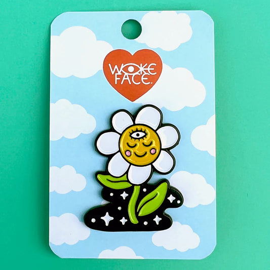 Cosmic Daisy Enamel Pin by Wokeface
