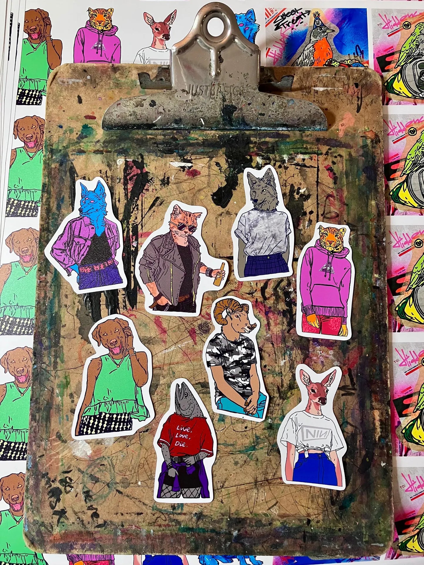 Hidden Stash: Animal People Sticker 8-Pack