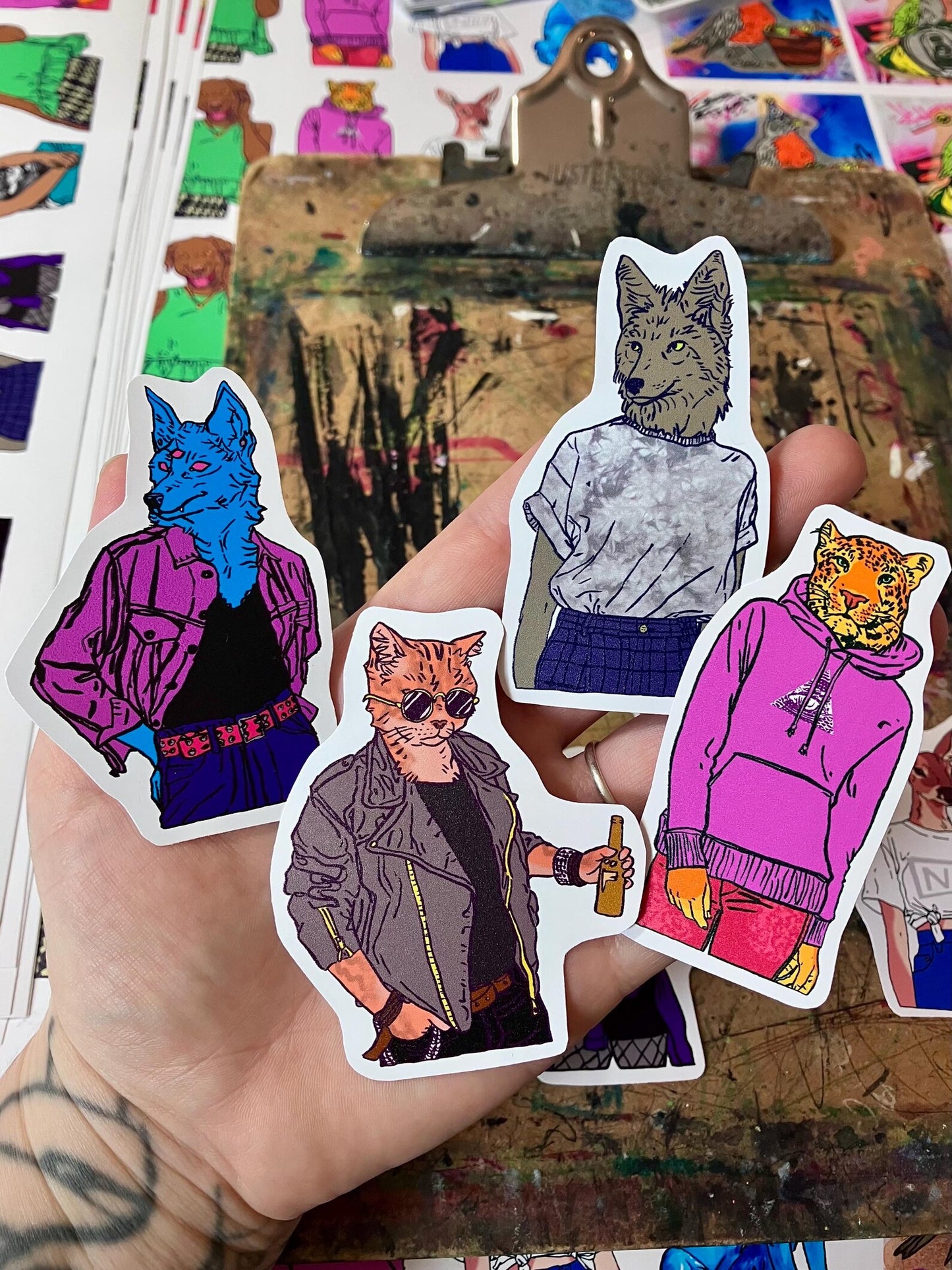 Hidden Stash: Animal People Sticker 8-Pack