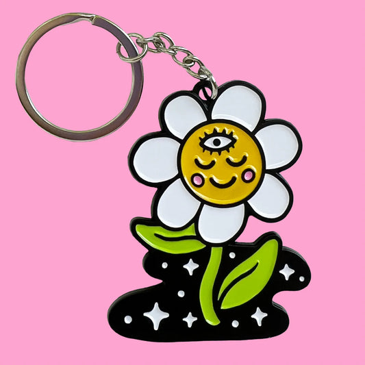 Cosmic Daisy Keychain by Wokeface