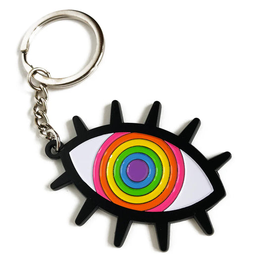 Rainbow Eye Keychain by Wokeface