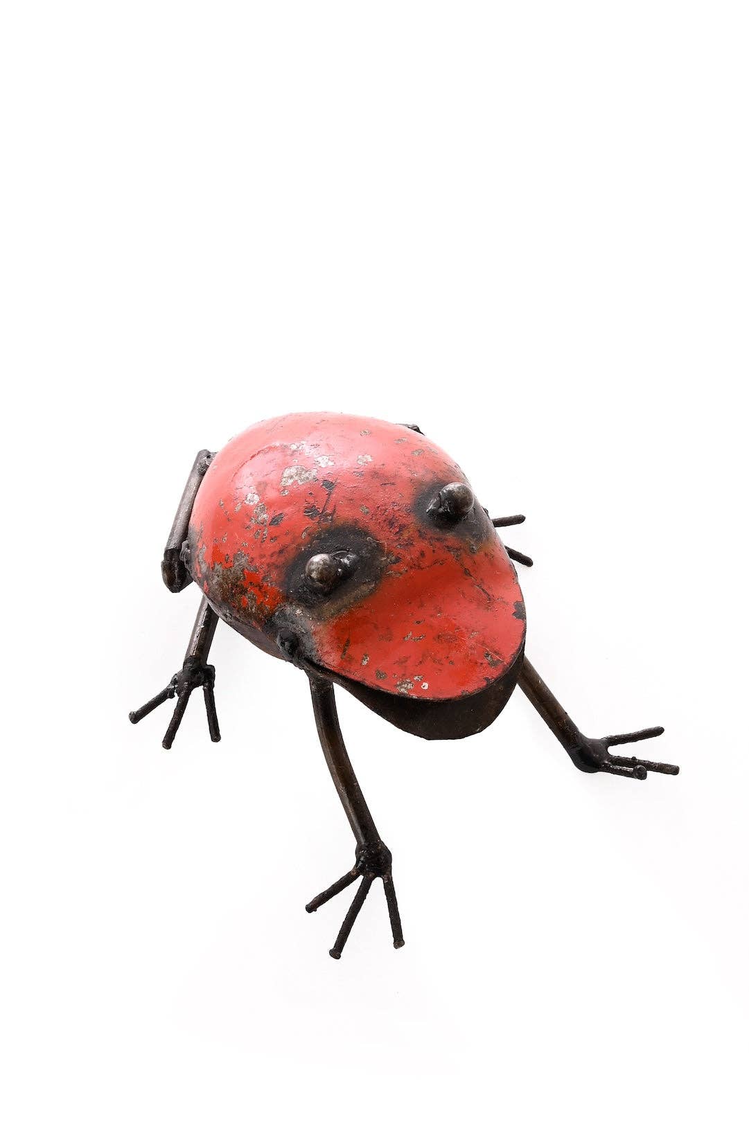 Metallic red frog figurine - facing right.