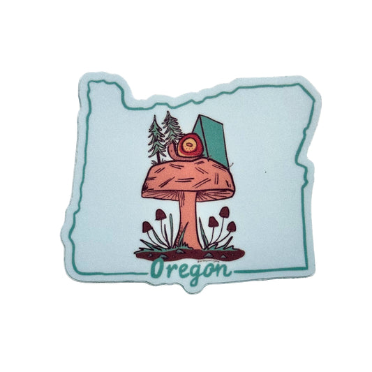 Oregon Mushroom & Snail Illustrated Sticker