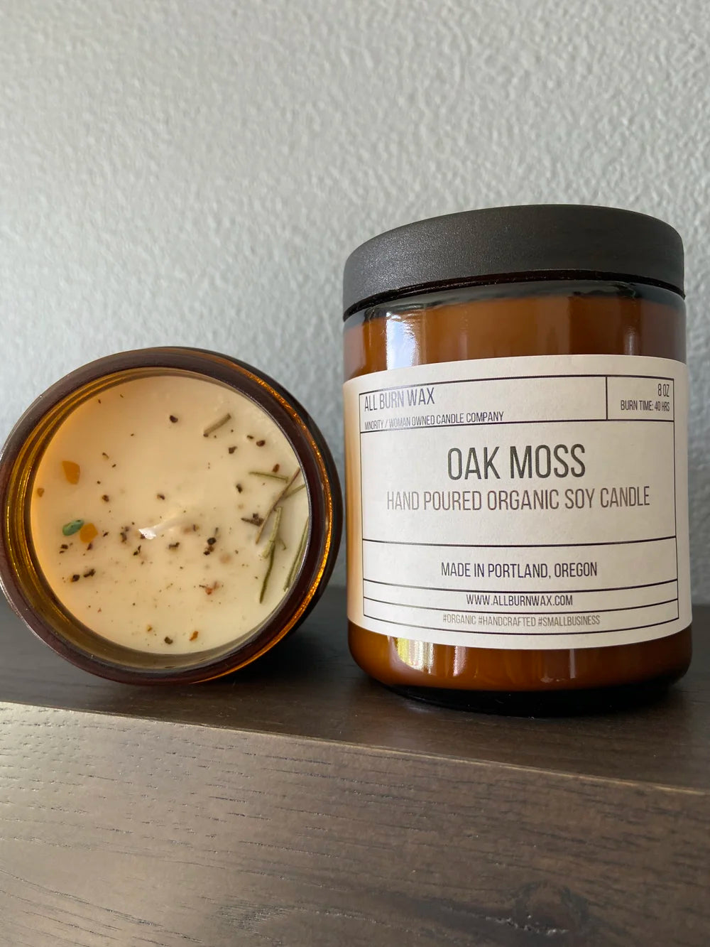 Oak Moss 8oz Candle by All Burn Wax
