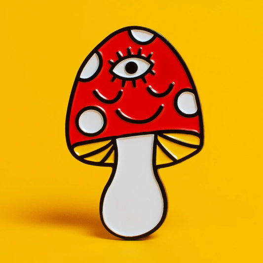 Mushroom Enamel Pin by Wokeface