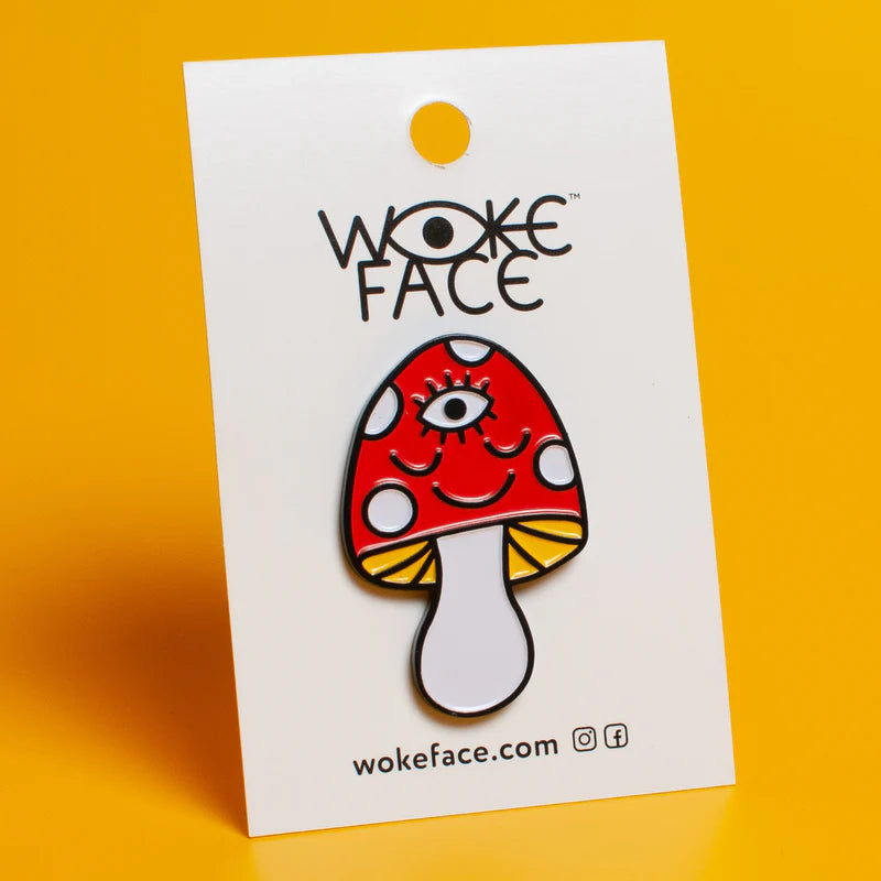 Mushroom Enamel Pin by Wokeface