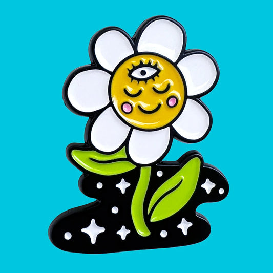 Cosmic Daisy Enamel Pin by Wokeface
