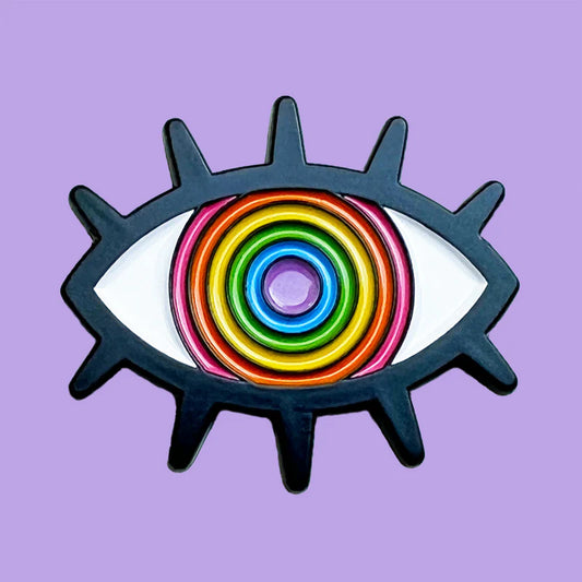 Rainbow Eye Enamel Pin by Wokeface