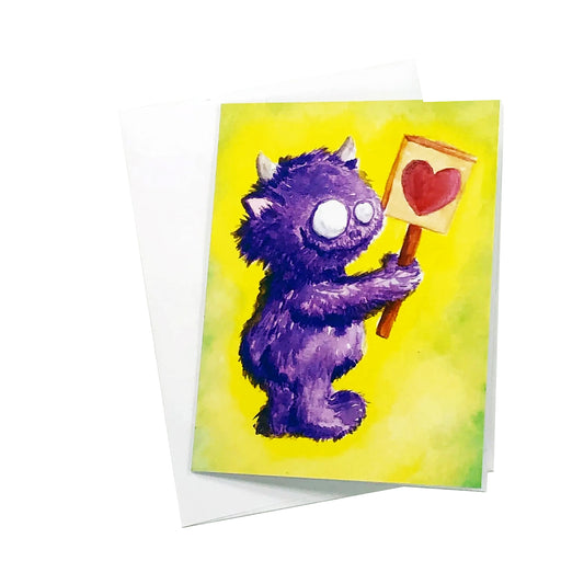 Purple Monster Greeting Card by Krystlesaurus