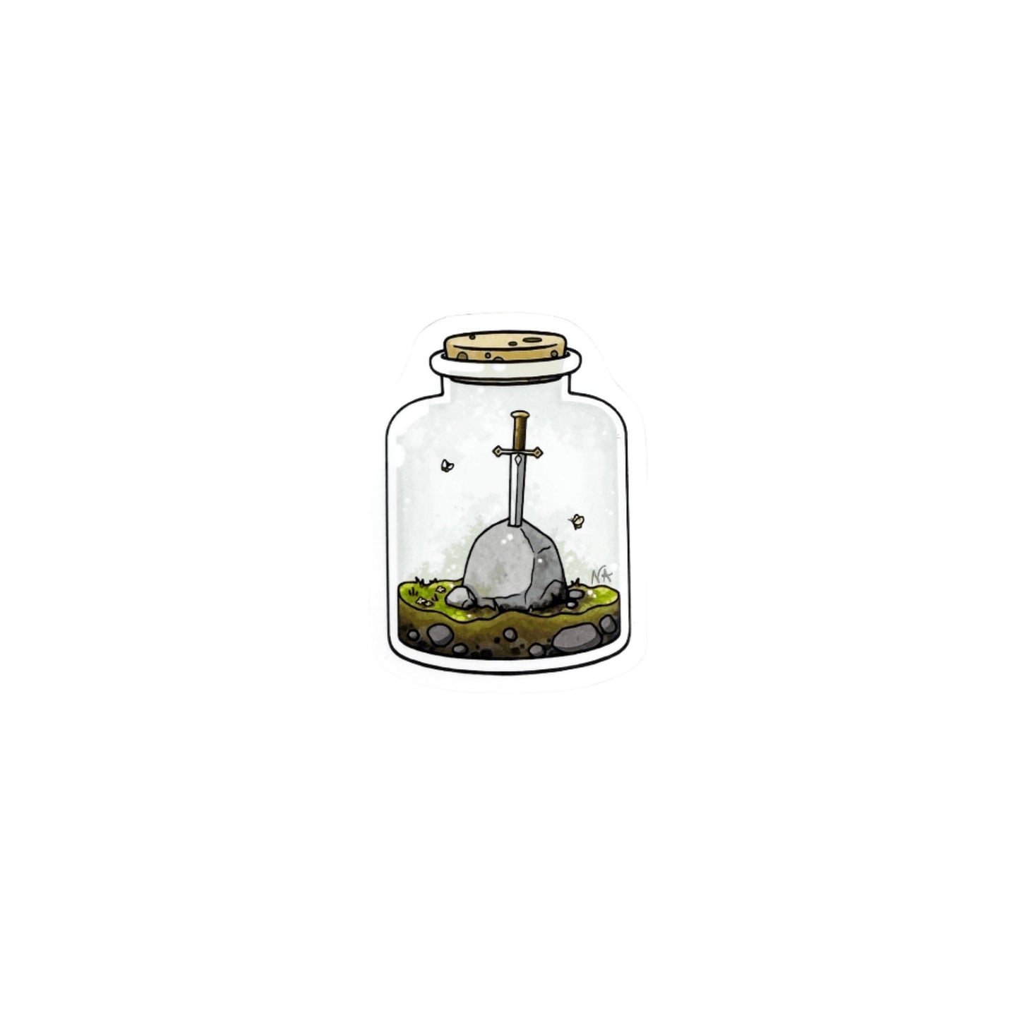 Sword In Stone Mini Sticker by Nikita
