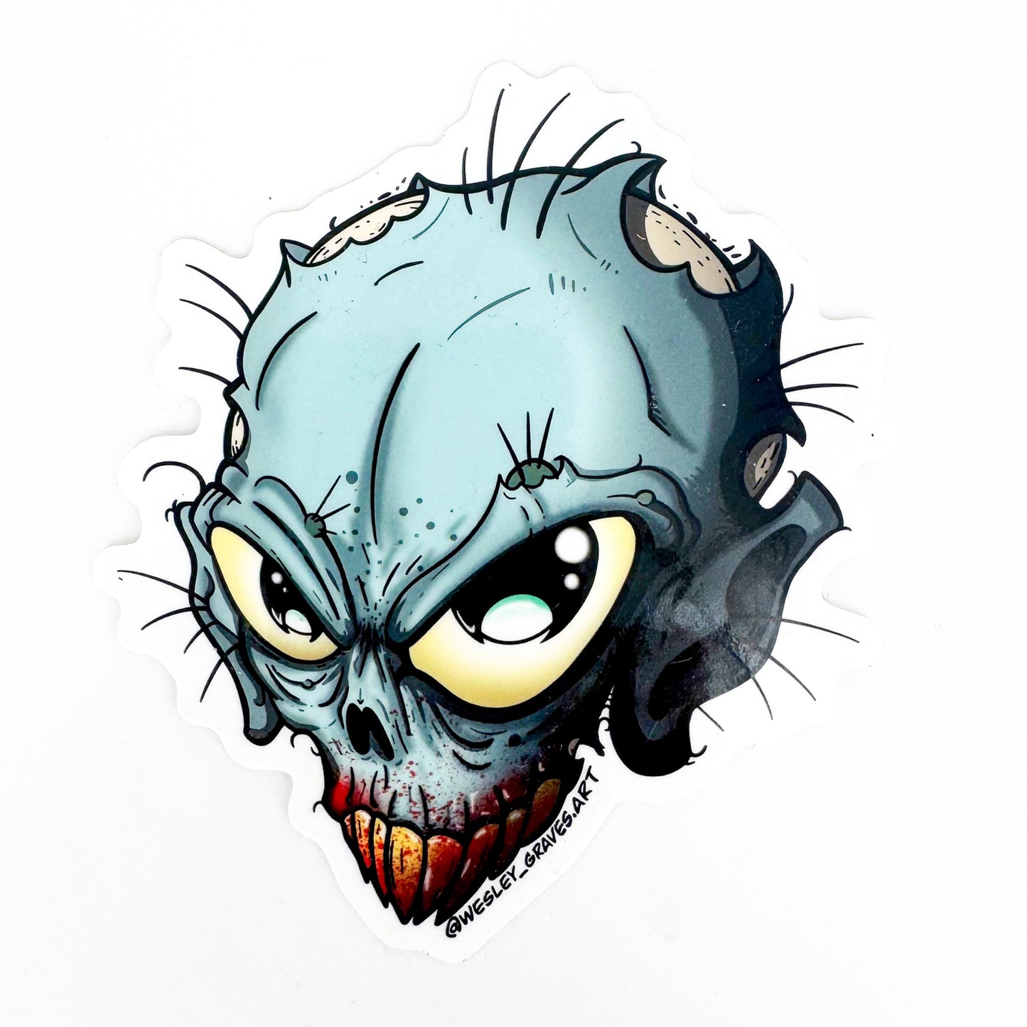 Alien head sticker illustration
