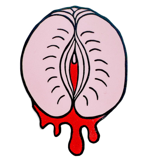 Illustration of a vagina with blood drip