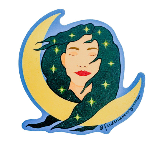 Lady and the Moon Sticker by Find True Beauty Within