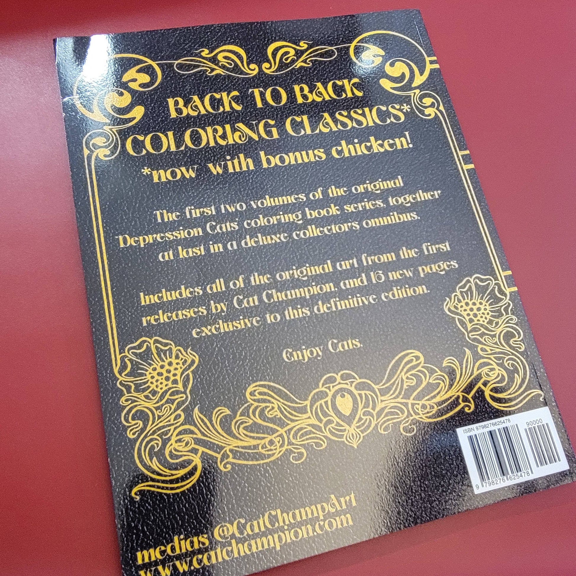 Information on the coloring book reads - Back to Back Coloring Book Classics* *now with bonus chicken!