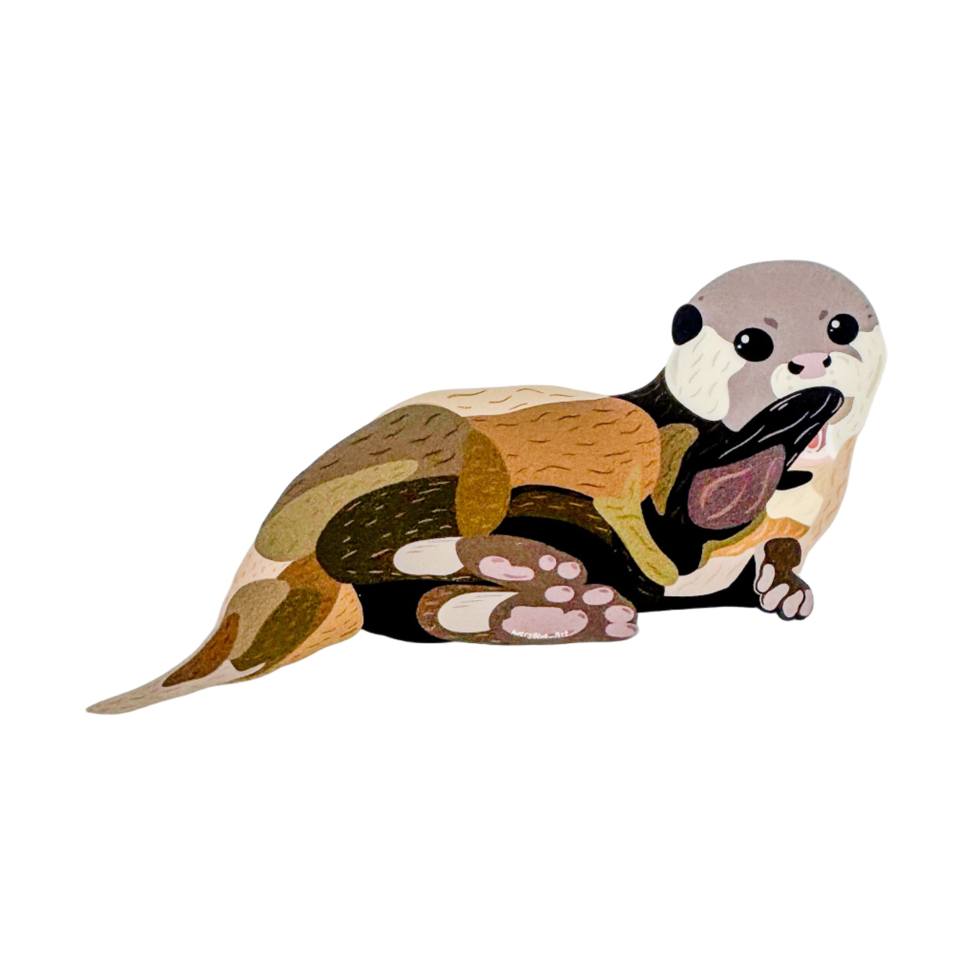 Illustration of a stylized otter on a white background
