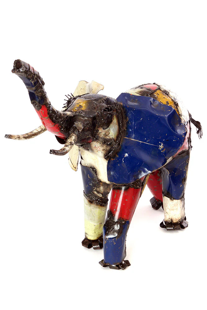 Recycled Metal Elephant Sculpture