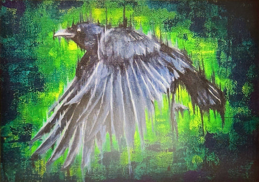 Crow Greeting Card by Krystlesaurus