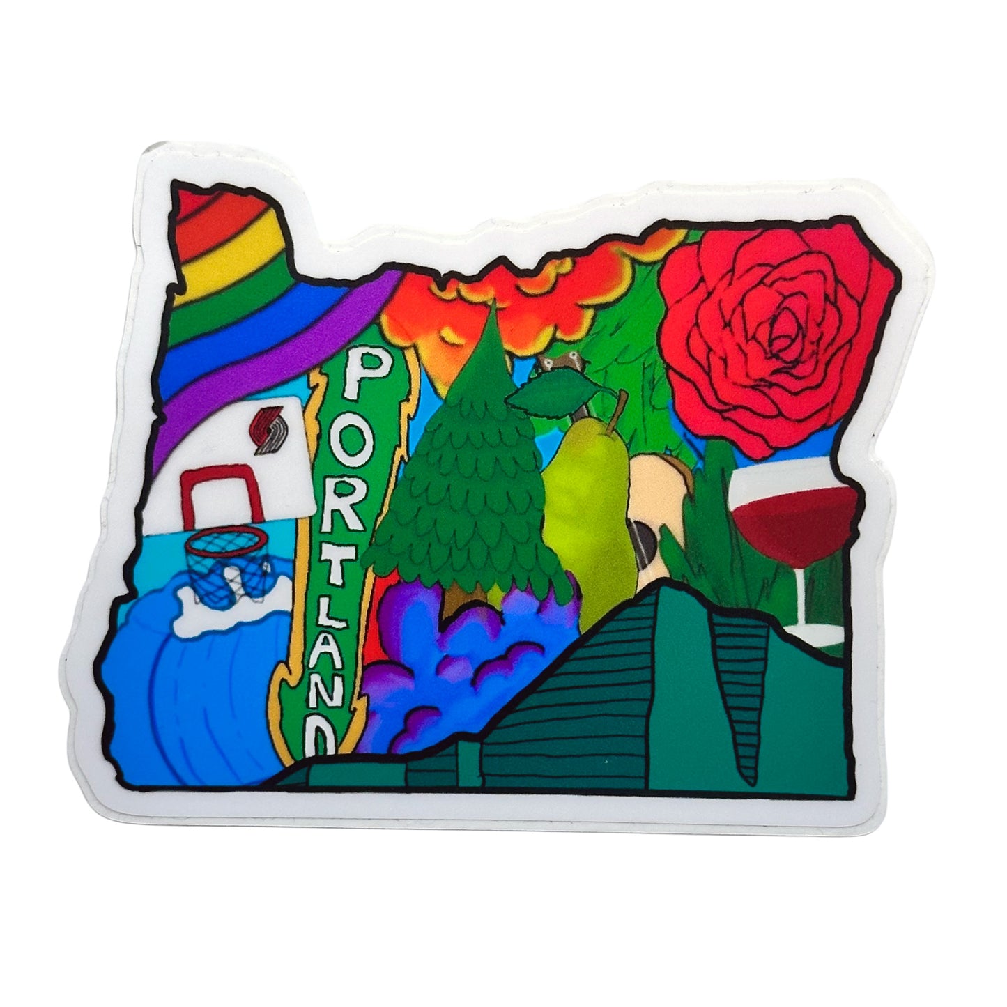 Portland Oregon Illustrated - Sticker