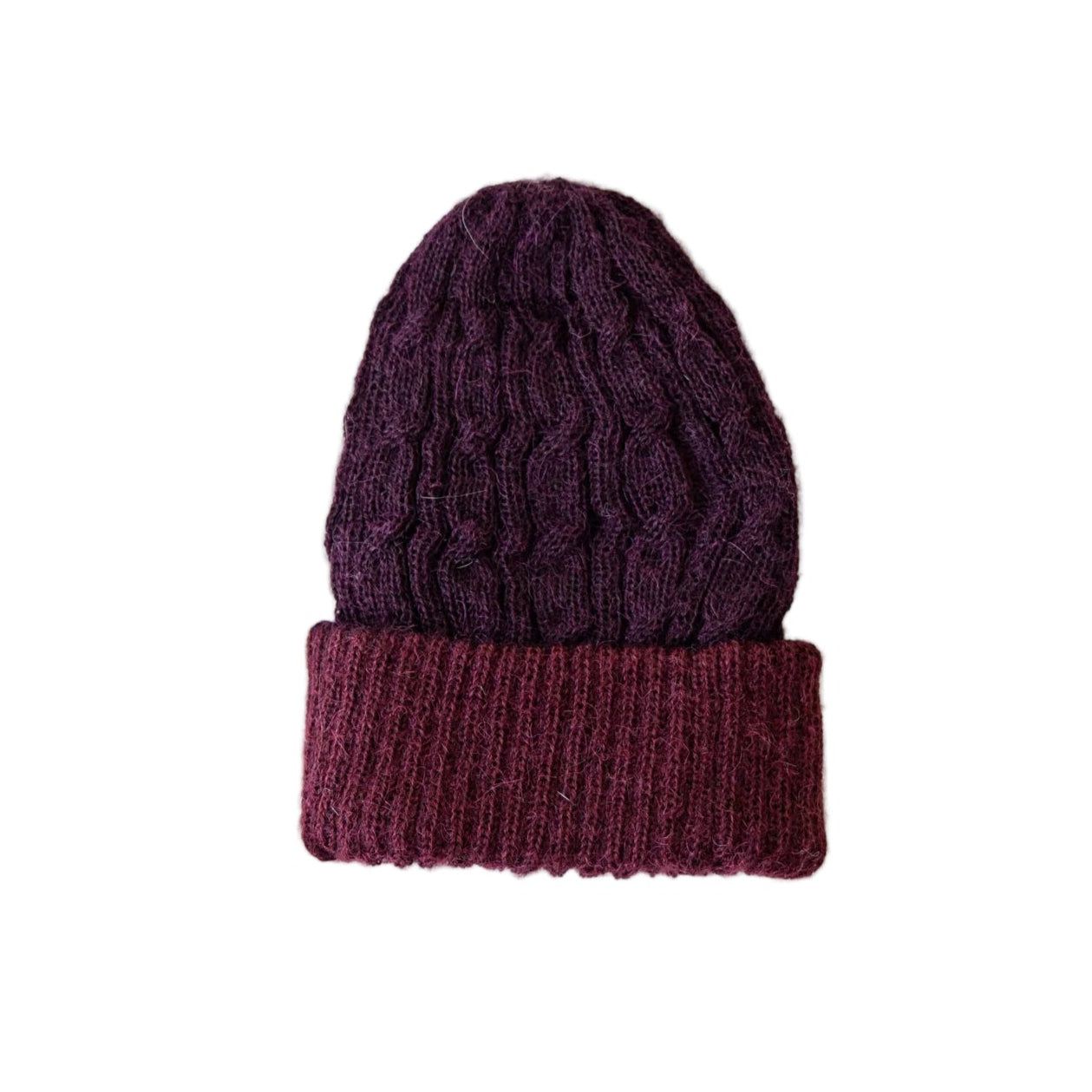 Knitted Reversible Cable Beanie