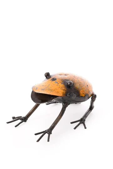 Recycled Metal Frog Sculpture