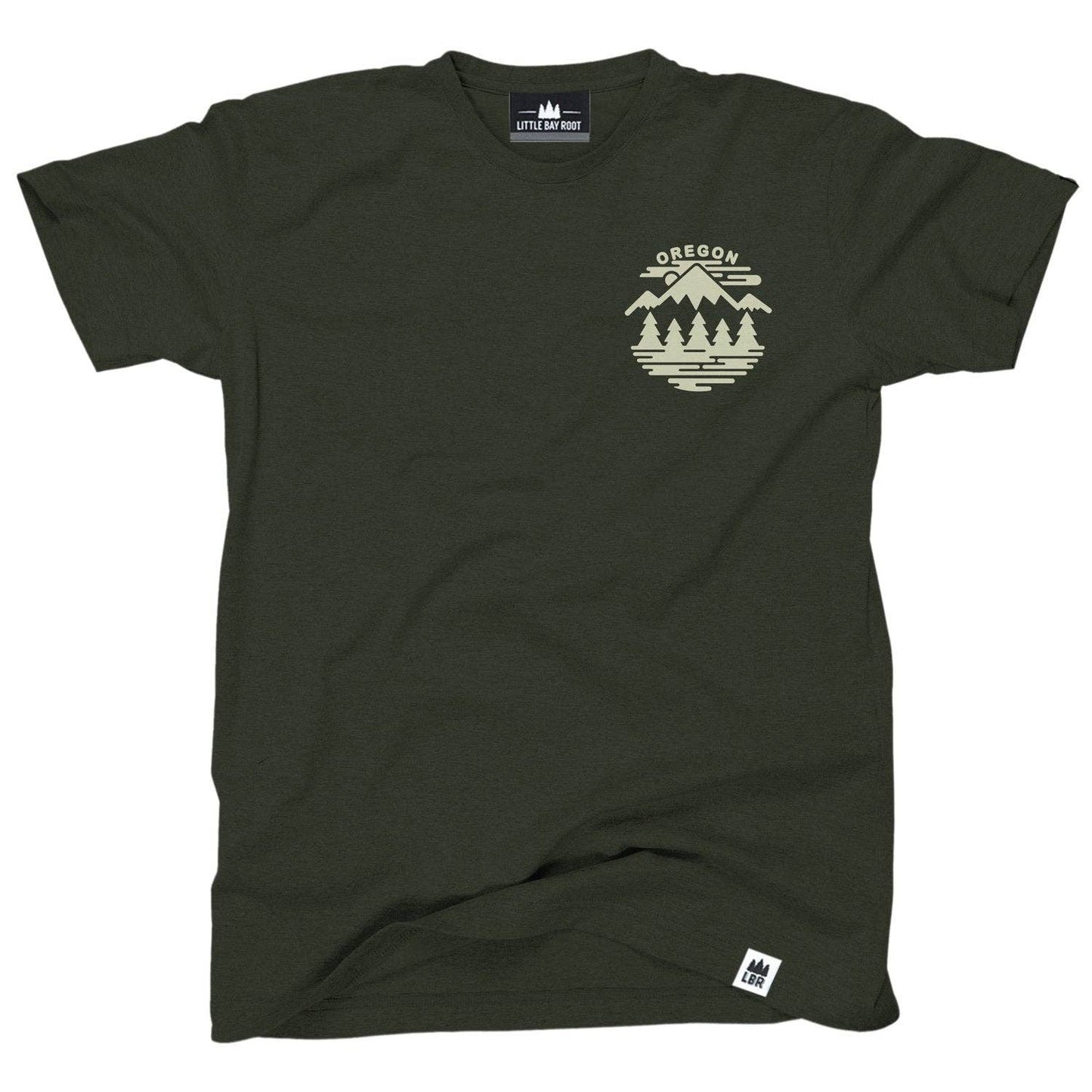 Black t-shirt with 'Oregon' pocket graphic