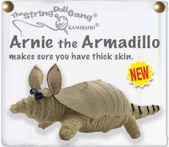 Arnie the Armadillo String Doll Keychain