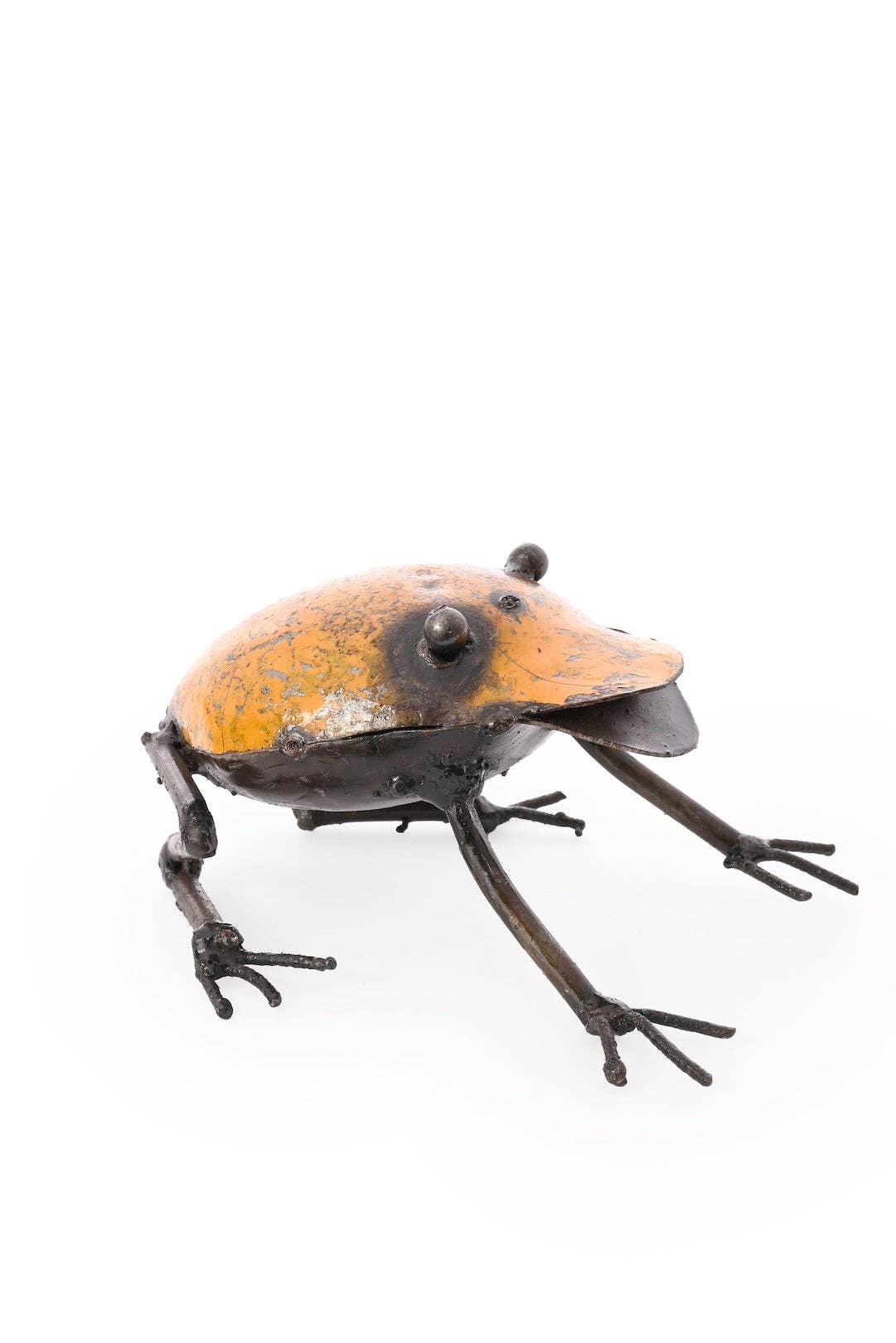 Yellow metallic frog - facing rigth.