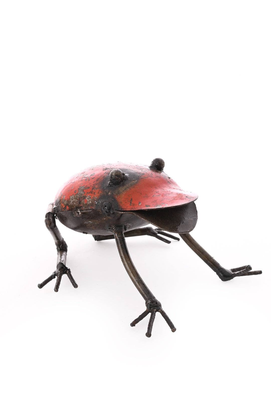 Metallic red frog figurine - facing right.