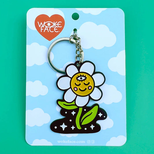 Cosmic Daisy Keychain by Wokeface