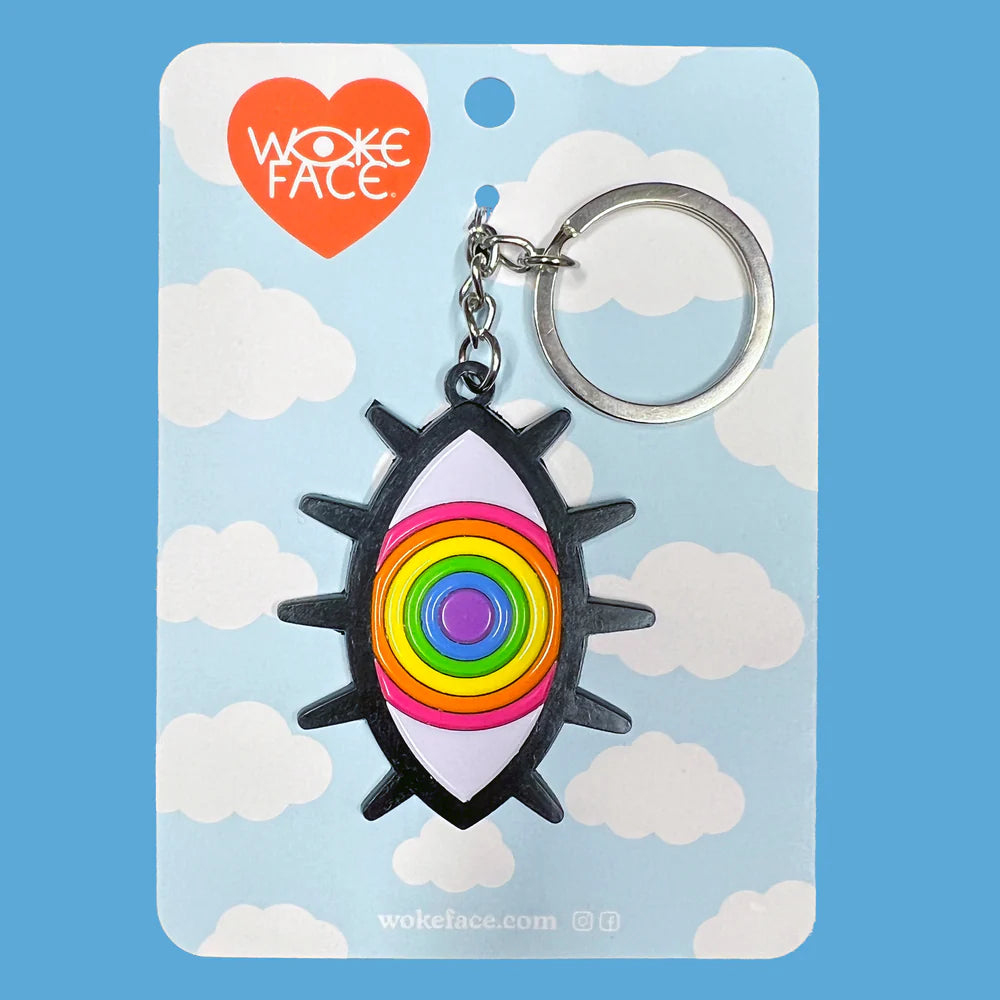 Rainbow Eye Keychain by Wokeface